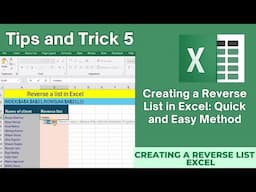 Creating a Reverse List in Excel Quick and Easy Method