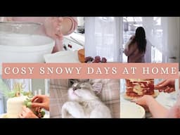 SNOWY DAYS AT HOME | baking a birthday cake, making warming chilli & a cosy afternoon of embroidery