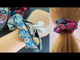 How to make a scrunchie with a Secret Pocket | Zipper Scrunchie | How to create a zipper scrunchie.