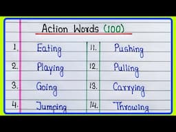 Action words 100 | Action words in English | Action verbs | 100 Action words | Action words