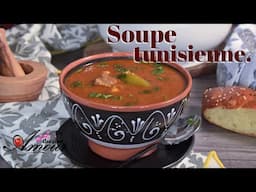 soupe tunisienne, chorba à la semoule d'orge tchicha pour Ramadan