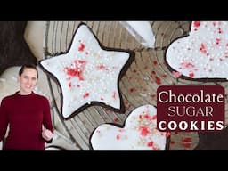 CHOCOLATE SUGAR COOKIES: Super rich, soft and easy chocolate cut out cookies!