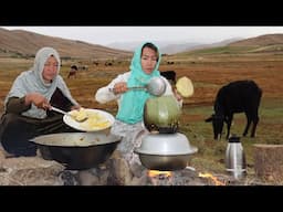 Organic Mountain Village Life in Afghanistan | Shepherd Mother Cooking Shepherd Food in the Village