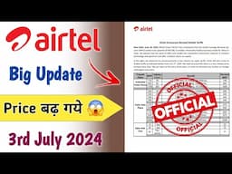 Airtel Recharge Price increase 2024 | Airtel Price Hike | Airtel New Plans increase 3rd July 2024