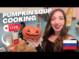 Cooking Pumpkin Soup 🎃 Halloween SPECIAL LIVE from RUSSIA 🇷🇺