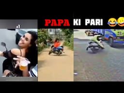 Papa ki Pari Ud Gayi 🤣😂 | Scooty thok De | Funny video| Papa ki Pari New video 🤣🤣