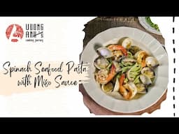 Spinach Seafood Pasta with Miso Sauce