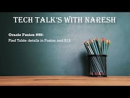 Oracle Fusion #80: Find Table details in Fusion and R12