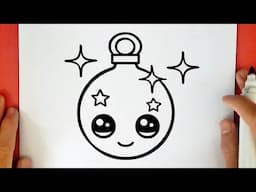 HOW TO DRAW A CUTE CHRISTMAS ORNAMENT BALL