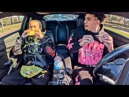 Eating Extremely MESSY In Jordan Car On Purpose To See His Reaction..