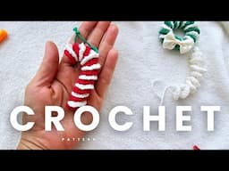 10-Minute DIY Christmas Ornaments: Easy Crochet Wreath & Candy Cane Tutorial