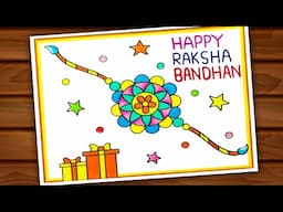 रक्षाबंधन का चित्र/Raksha Bandhan special card drawing easy| How to draw rakhi poster step by step|