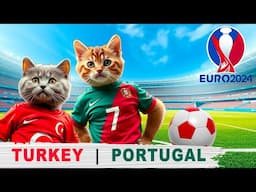 FELINE SHOWDOWN: KITTENS IN EURO CUP FOOTBALL 2024 PORTUGAL VS TURKEY