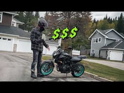 Giving away free money on a motorcycle