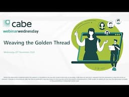 CABE - Webinar Wednesday: Weaving the Golden Thread