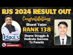 JKILS Student Bharat Yadav Rank 138 in RJS 2024, Shares Struggles & Dedicate Success To Parents