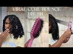 Testing The Viral Curl Bounce Brush on Type 3B-4 Curls | For Defined Curls!