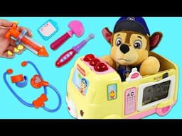 Paw Patrol Chase Needs Toy Ambulance for a Doctor Checkup!