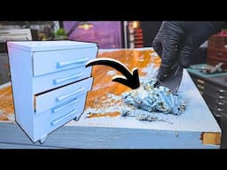 WOW! Someone Painted this Old Dresser BABY BLUE, so I RESTORED it | Mid Century Modern Restoration