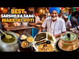 Ludhiana's BEST Sarson Ka SAAG Aur Makki Ki Roti | Indian Street Food