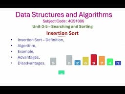 Insertion Sort-3-5-Data Structures and Algorithms-Unit-3-Searching and Sorting-4CS1006