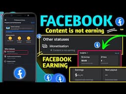 Content is not earning facebook // insights earning $0.00 problem || facebook Content is not earning