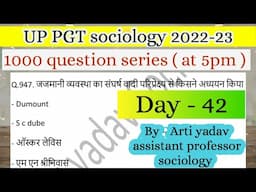 Up pgt sociology question series part 42 #pgtsociology