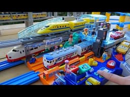 Plarail Shinkansen New Big Station ☆Operate the lever to make the train depart ♪