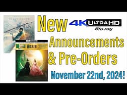 New 4K UHD Announcements & Pre-Orders for November 22nd, 2024!