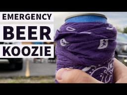 How to tie an “emergency” beer cozie koozie with a bandanna