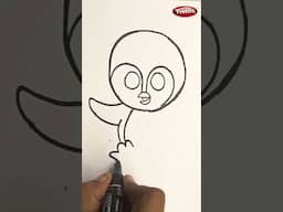 How to Draw a Lady Penguin I Easy Drawing I Creative by Gobi sudha