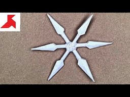 DIY ✴️ - How to make a 6 pointed BIG STAR shuriken from A4 paper