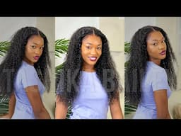 PRECUT GLUELESS CLOSURE WIG FOR THE HOLIDAY! SKIN MELT LACE & VOLUMINOUS CURLS | ASTERIA HAIR REVIEW