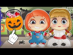 BABIES ALEX AND LILY 🎃 Dress up as Chucky and Annabelle 👻 Best Halloween Costumes