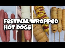 Festival wrapped hot dogs