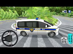 Korean Police VAN On Mountain Road - 3D Driving Class Simulator 2 - Android Gameplay