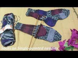 How to knit socks on two needles [ Single-pointed needles}