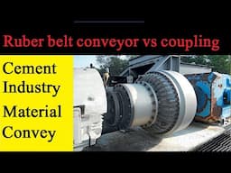 Limestone stacker belt conveyor details LAFARGE cement VS hydraulic fluid coupling 3 phase motor