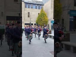 Perth #pipeband leads 2024 #remembrance Sunday #march to St John's Kirk in Perth #scotland #shorts