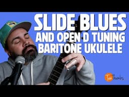 12 Bar Slide Blues - Open D Baritone Ukulele Tutorial