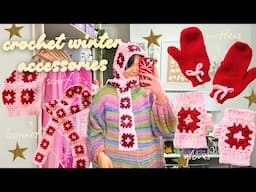 crochet winter accessories🧣❄️ mittens, gloves, bonnet & scarf (beginner friendly & super cute!)