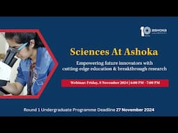 Sciences At Ashoka: Empowering future innovators with cutting-edge education & breakthrough research