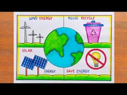 Save Energy Drawing / World Energy Conservation Day Poster Drawing Easy /Energy Conservation Drawing