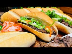 Authentic Lemongrass Beef Sandwich - Banh Mi Bo Nuong Xa