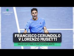 Francisco Cerundolo v Lorenzo Musetti Highlights | Argentina v Italy | Davis Cup Finals 2024