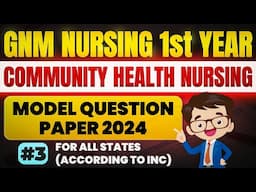 Gnm 1st Year Community Health Nursing Question Paper 2024 // Gnm 1st Year Question Paper