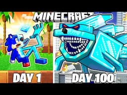 I Survived 100 Days as DIAMOND SHIN SONIC in Minecraft!