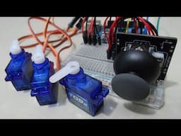 Controlando com 1 joystick 3 servomotores no Arduino.