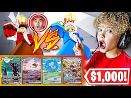 1v1 My Dad in Roblox Rivals for $1,000 in POKEMON CARDS!