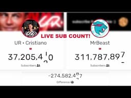 🔴LIVE: UR · Cristiano Ronaldo vs MrBeast Sub Count Battle (Cristiano Ronaldo New Channel)